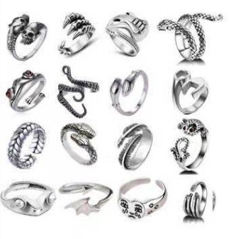 Retro Animal Alloy Plating Metal Open Ring 1 Set display picture 7