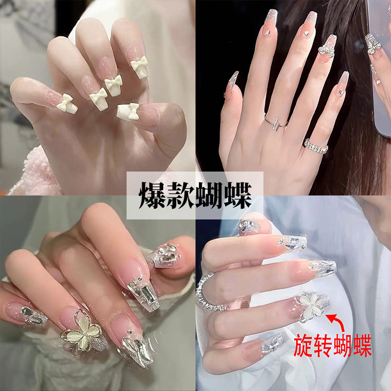 Xiaohongshu's Popular Wearable Nails, Mid-Length, High-End, Whitening, Pure Lust Style Nails, Pure Color Blush Manicure, Wearable