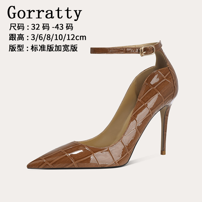 High Heels Women's Stiletto Heels 2025 Spring New French Design Niche Sexy Elegant One-Line Buckle Pointed Toe Shoes