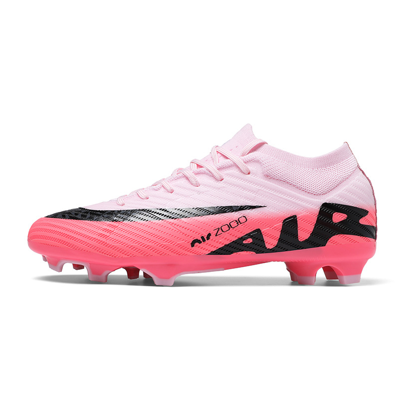 Zapatos de fútbol transfronterizos de alto bajo para hombres y mujeres, zapatos de entrenamiento de fútbol de clavos, zapatos deportivos juveniles