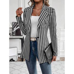 G 71613 Houndstooth slim blazer ����С���b���׿羳���Q��