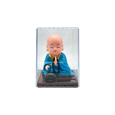 Car ornaments: Nodding and Tapping on a - small-little-blue-monk-transparent-cover