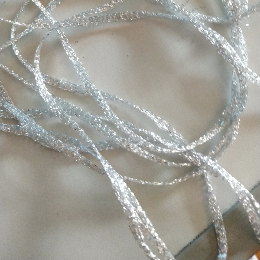 横机针织螺纹口用金属黑线针织勾包包金色空心针筒带闪丝线