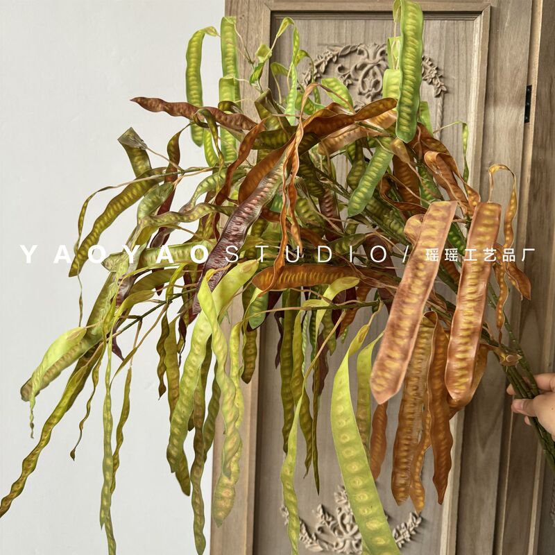 12 color bean flower lentil pea pod wedding background flower arrangement pea bean simulation green planting soft landscaping fake flower