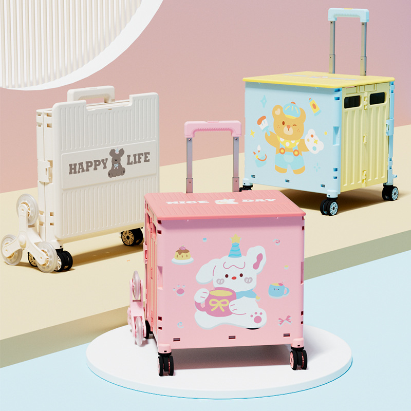 Small Grocery Shopping Cart, Household Express Delivery Trolley, Outdoor Camping Style Portable Multi-Functional Picnic Foldableable Shopping Cart