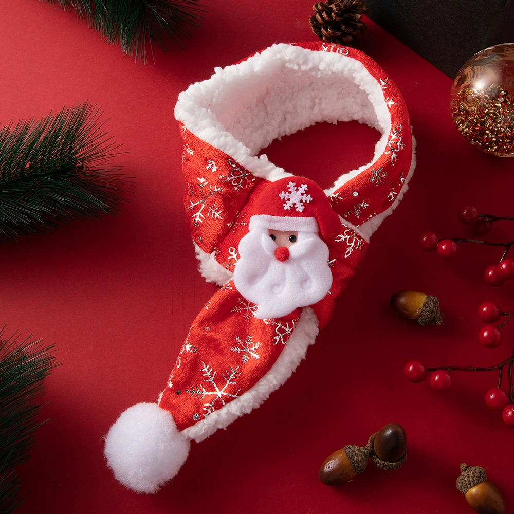 Рождественский шарф для домашних животных Креативный VIP плюшевый шарф Кошка Собака Скользкое полотенце Cross Border Amazon