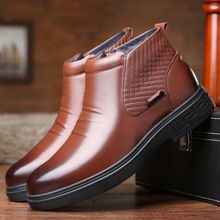 老人头商务皮鞋通勤厚底高帮加绒男鞋休闲单鞋男正装HGH19-98