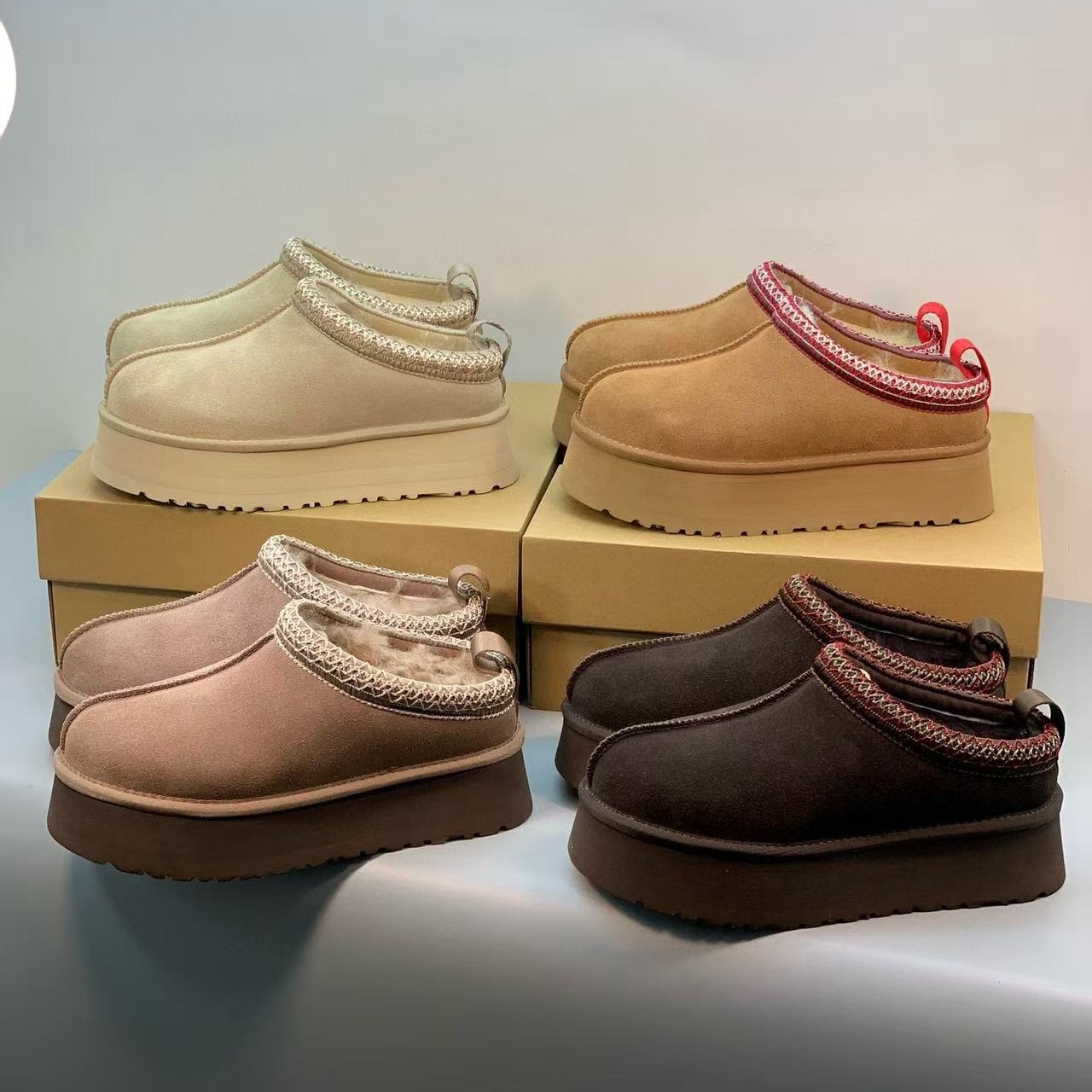 真皮厚底雪地靴女2025冬季新款松糕跟一脚蹬加绒加厚保暖东北棉鞋