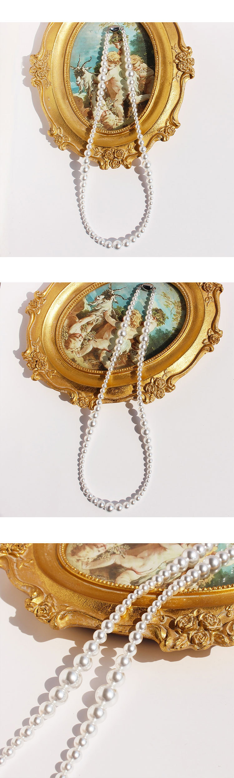 Künstlicher Kristall Süßwasserperle Elegant Perlen Einfarbig Halskette display picture 1
