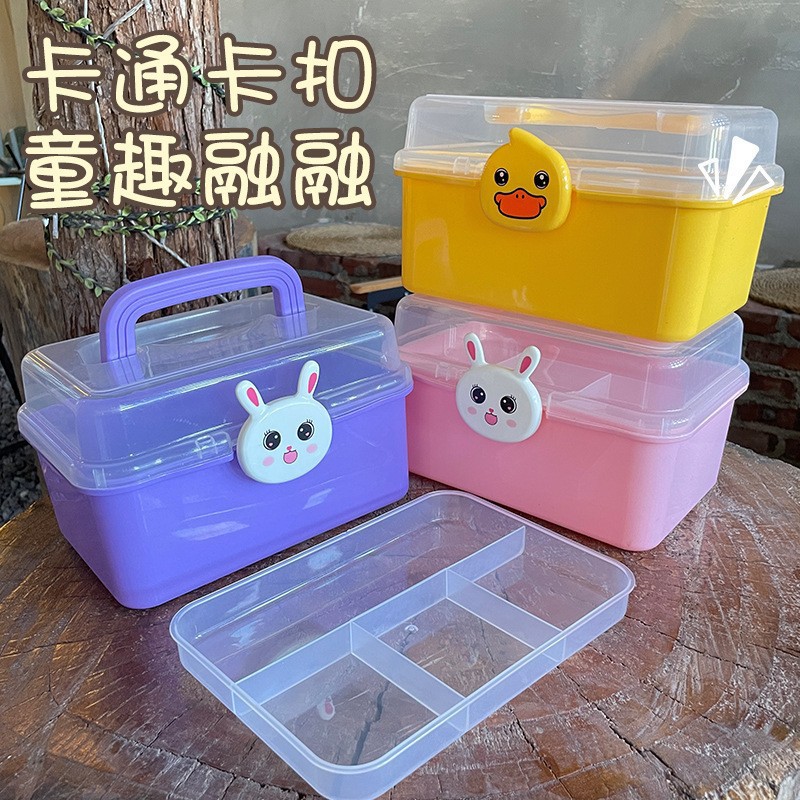 Plastic Storage Box Desktop Transparent Storage Box Large small size Portable Storage Box Car Storage Box Toy Storage Box