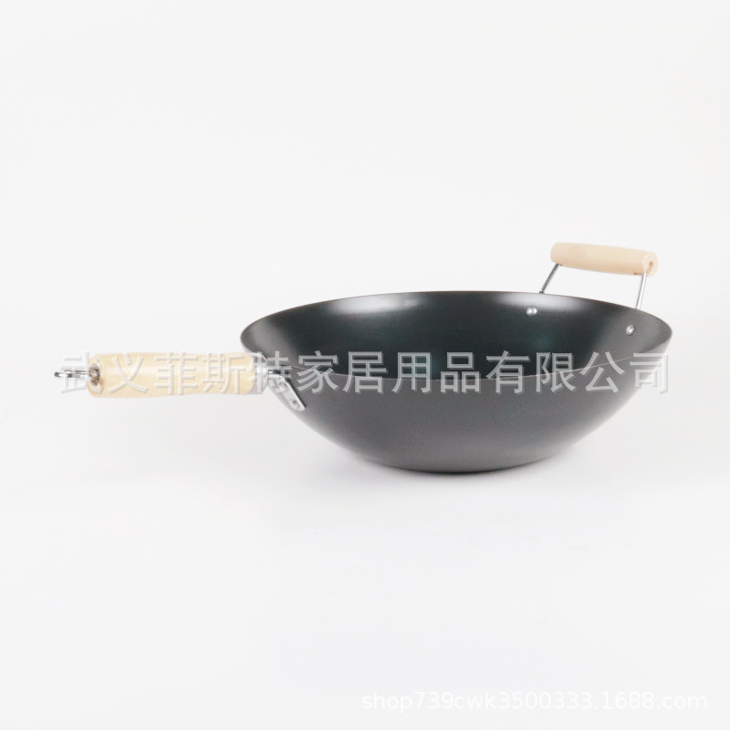 공장 직접 대외 무역 수출 20CM24CM wok 0.5MM 탄소강 고온 비 스틱 주방 우이 공장
