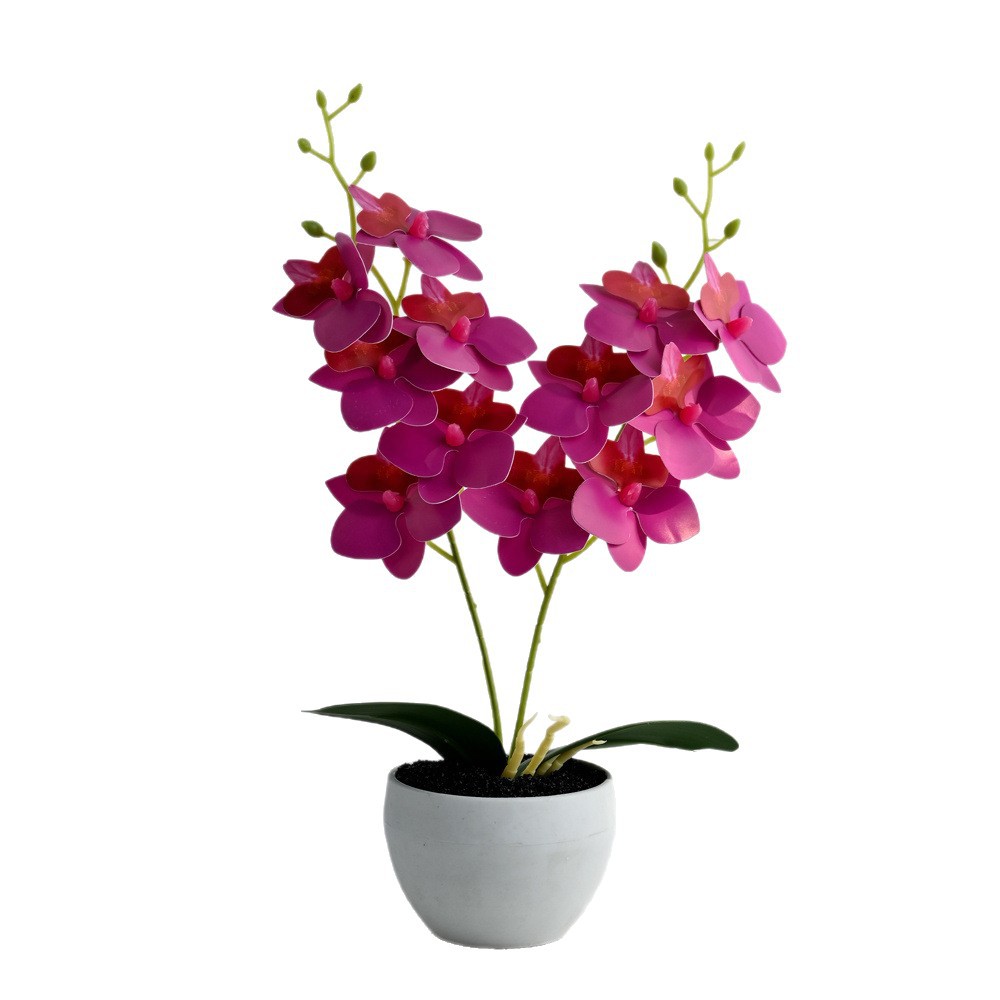 12 flores mariposa orquídea bonsai moda imitación maceta flores falsas decoración del hogar fotografía boda adornos de flores artificiales