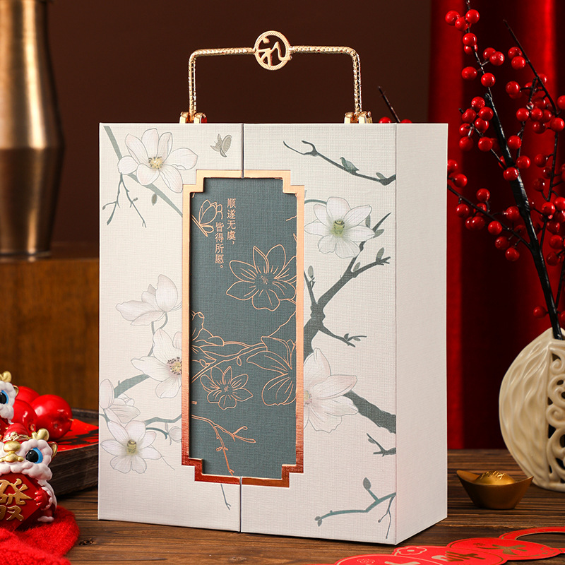 Nuevo estilo portátil de doble puerta caja de regalo de niñas de alta calidad caja de regalo de lápiz labial caja de embalaje cosmético
