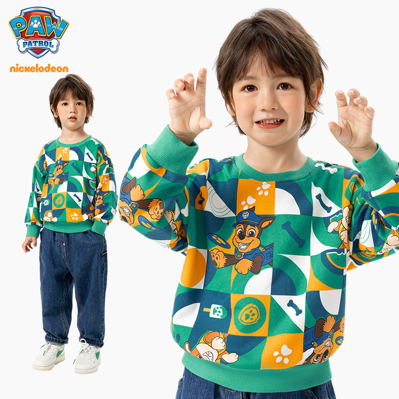 Wangwang Team Clothing Children's Hoodie 2024 Spring New Arrival Boys Cartoon T-shirt Casual Pants Set for Girls