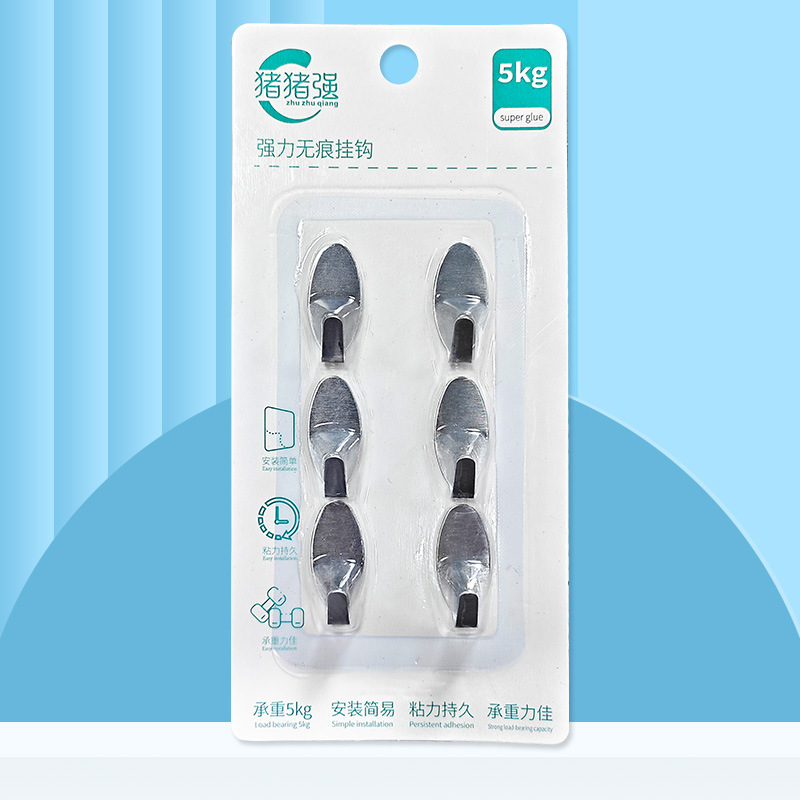 No-Drill Thickened Stainless Steel Hooks for Home Kitchen and Bathroom, Waterproof and Traceless Wall Adhesive Hooks for Storage Behind Doors, Wholesale No-Drill Thickened Stainless Steel Hooks for Home Kitchen and Bathroom, Waterproof and Traceless Wall Adhesive Hooks for Storage Behind Doors, Wholesale