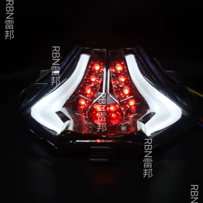 New Yamaha R3 R25 R15Z LED tail light brake light flash light turn signal motorcycle modification (Tail light) - daytime-running-warning-white-red-steering-yellow