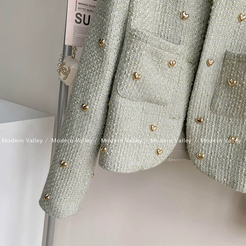 Короткая весенне-осенняя куртка, в стиле Chanel, 2023, премиум, оверсайз