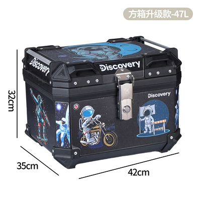 Motorcycle trunk – Motorcycles and Electric Vehicles, Non-Aluminum Alloy - space-sticker-square-box-upgraded-pp-material-47-liters-with-lining-and-backrest