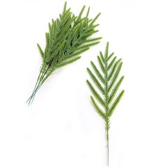 跨境厂家直销仿真松针圣诞节布置软胶13叉松针绿植装饰圣诞装饰品
