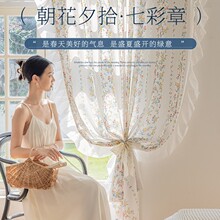 法式轻奢纱帘小清新美式复古窗纱卧室白纱田园风小碎花窗帘洛可可