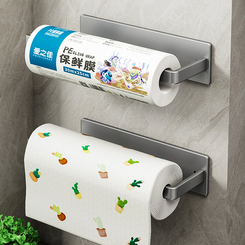 Kitchen tissue storage rack household special paper rack cabinet plastic wrap rag storage roll holder wall hanging