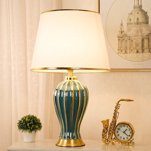 Ceramic table lamp modern minimalist bedroom living room study Nordic light luxury post-modern warm romantic large bedside lamp