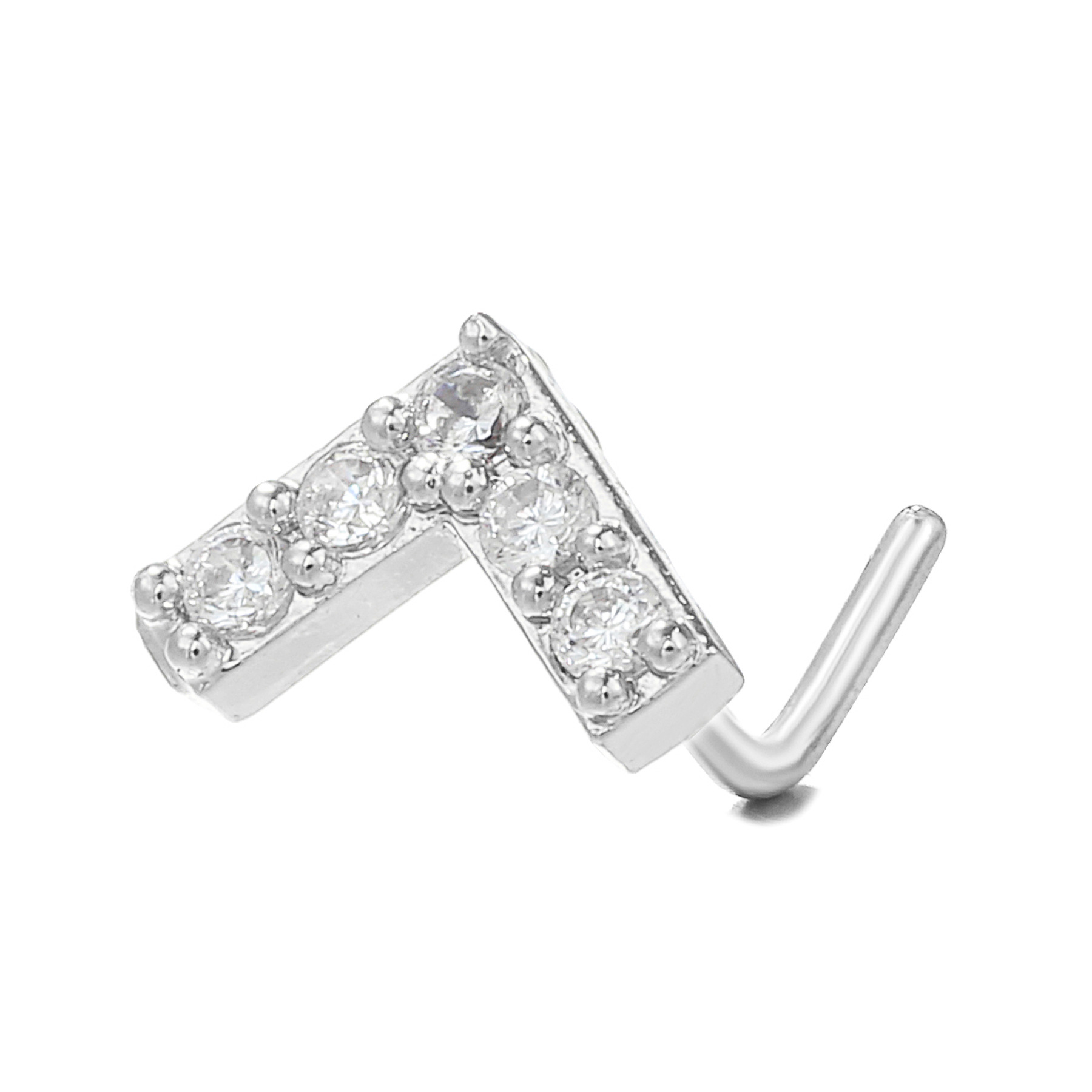 Fashion Heart Shape Copper Plating Zircon Nose studs 1 Piece