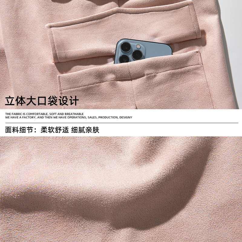 Velvet three dimensional casual trousers