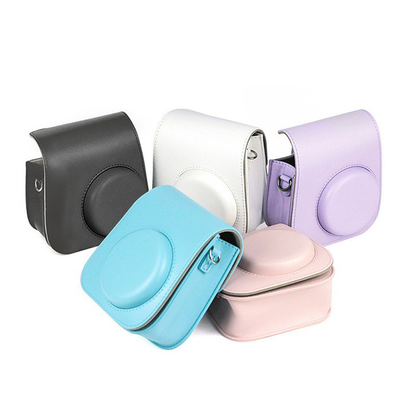 Suitable for Fuji Polaroid Mini 11 Pure Color Camera Bag Digital Camera Fitted Storage Protective Cover Crossbody Bag