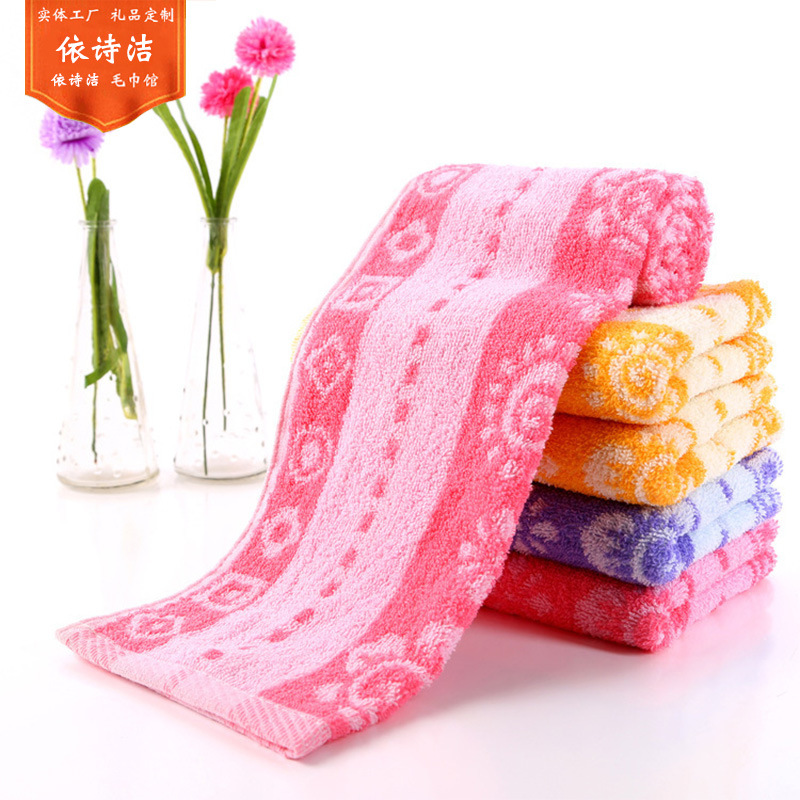 Lace Embroidered Cotton Towel with Long Flannel for Family Use, Weak Twist Face Towel, Wedding Gift, Promotional Gift, Handkerchief