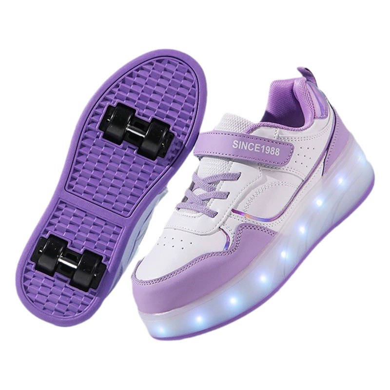 [Трансграничная горячая Распродажа] 2024 новые четырехколесные прогулочные туфли для мальчиков и девочек с колесами, скользящими по плоской подошве Ветер и огонь