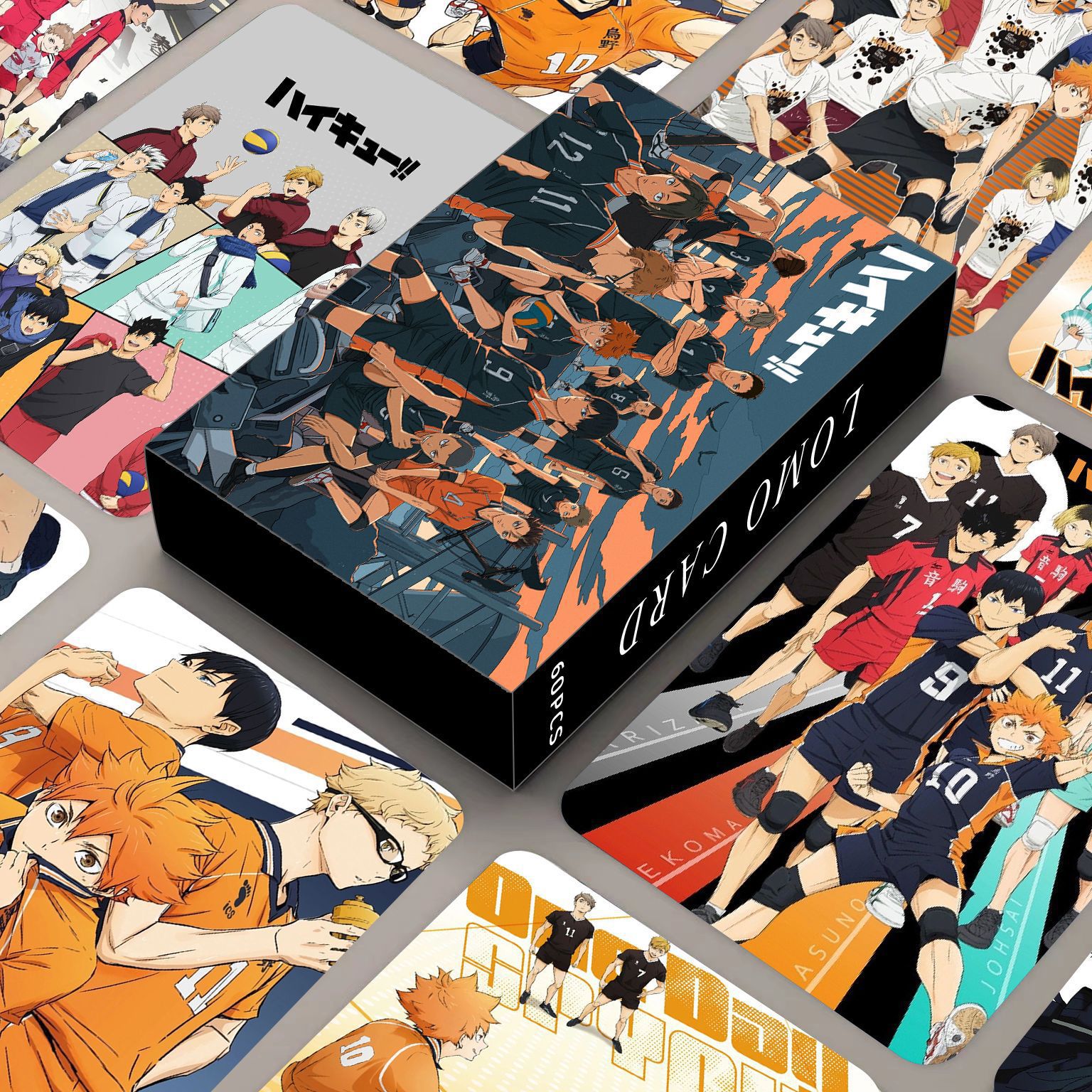 60 volleyball boy double-sided cards, boxed high-definition photo cards, LOMO cards, anime peripheral cards