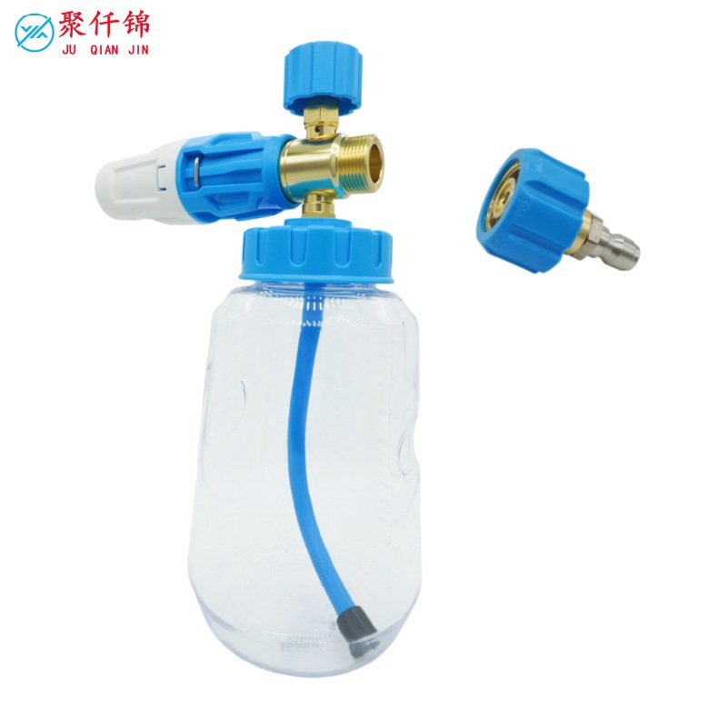 New Cross-Border Color Scheme High-Pressure Car Wash Foam Pot Foam Gun Pa Pot Cleaning Gun with Transparent Spray Bottle 1/4 Quick Plug