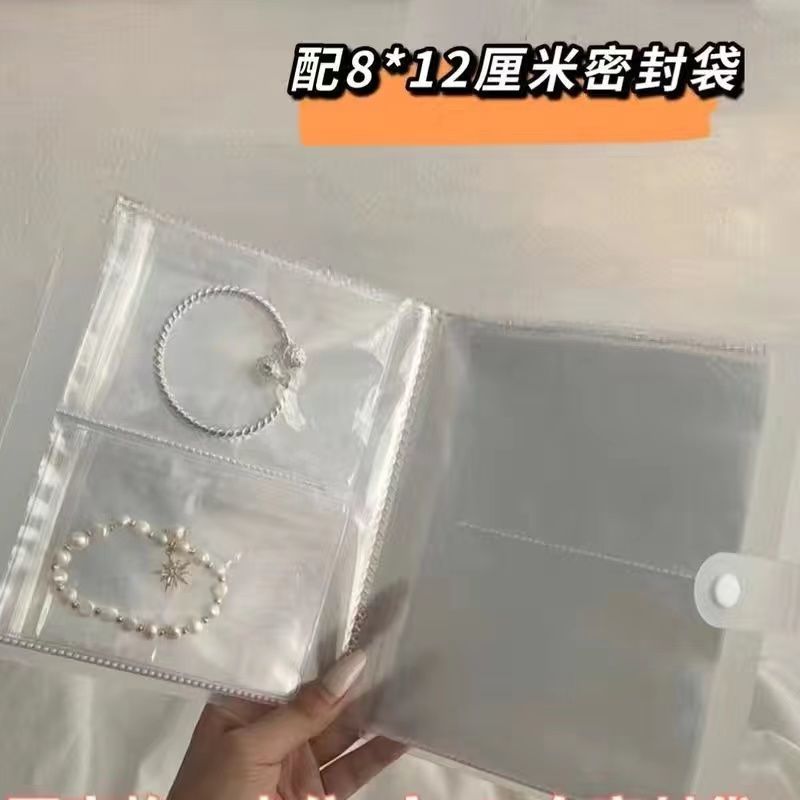 PVC transparente bolsa de almacenamiento sellado bolsa pendientes anillo collar joyería anti-oxidación ins joyería bolsa de polvo libro de almacenamiento