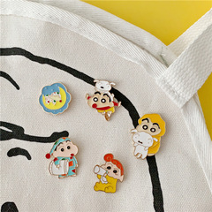 Ins Anime Series Cute Japanese Style Cartoon Crayon Shin-chan Pin, Personality Clothes Bags Badges Student Accessories
