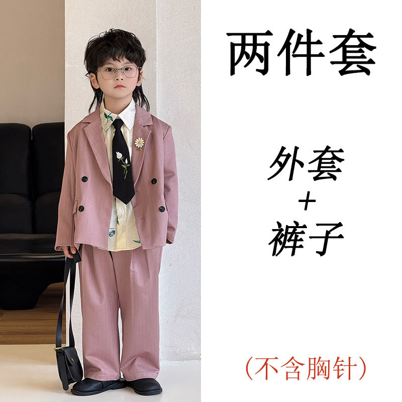 Розовый пиджак классического кроя, комплект, аксессуар