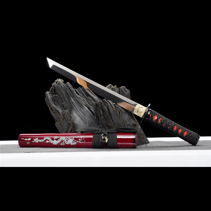 龙泉刀剑短刀直刀唐横刀短款刀剑一体肋差硬宝剑防身冷兵器未开刃