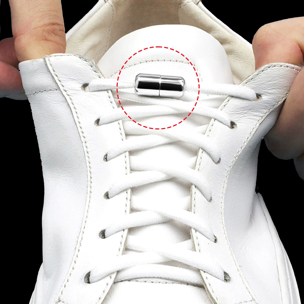 Не нужно завязывать ленивые мужчины и женщины эластичная полукруглая веревка для обуви детская металлическая капсульная пряжка не нужно завязывать черно-белые ленивые шнурки