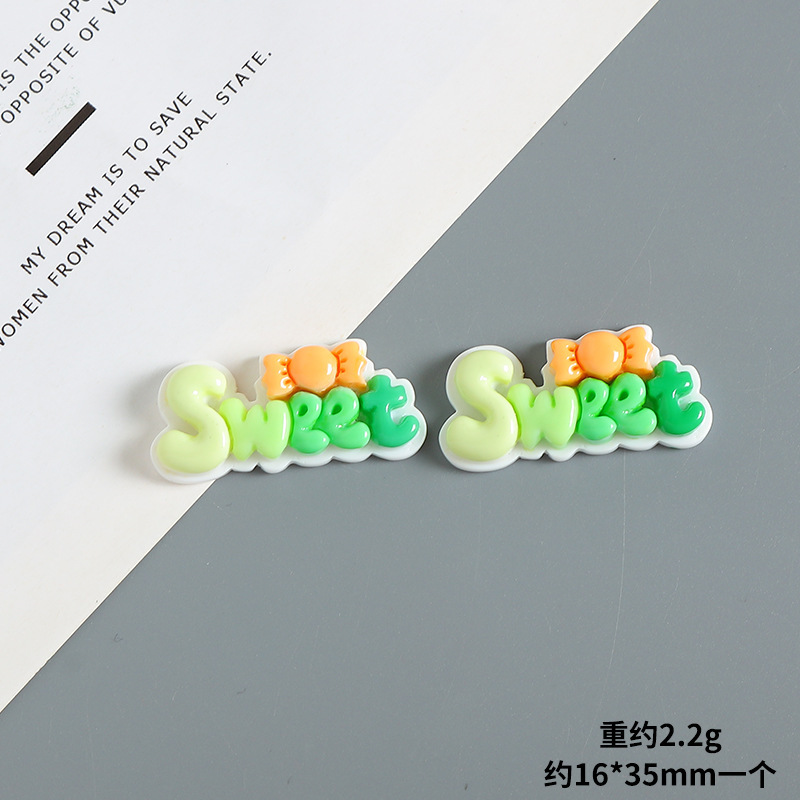 漫画グラデーションSweetアルファベット樹脂アクセサリーdiy手作りクリームゴム携帯ケースヘアクリップアクセサリーステッカー材料|undefined