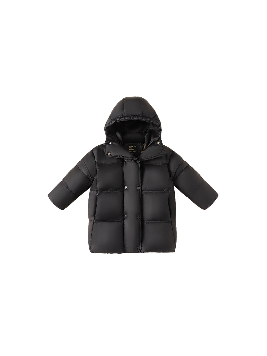 Yubao ropa infantil chaqueta de invierno largo oro negro tres prevención de color sólido para niños chaqueta con capuchón blanco grueso