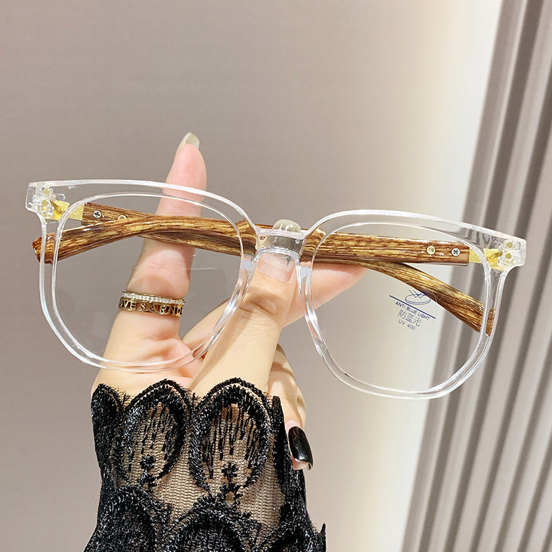 Gafas de lectura con protección contra la luz azul para mujer, elegantes gafas retro de montura grande, modernas gafas de lectura de alta definición con efecto madera para hombre.