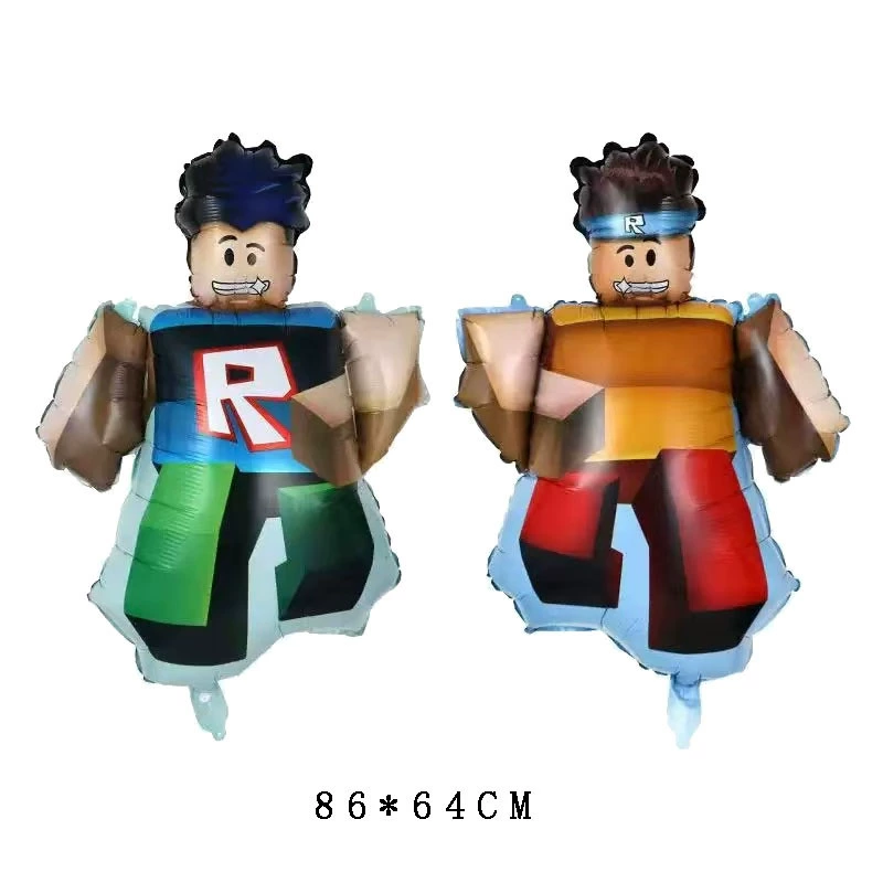 Баллон с алюминиевой фольгой ROBLOX Minecraft, мультяшная карта Rob Less игра, баллон из алюминиевой фольги, баллон на день рождения