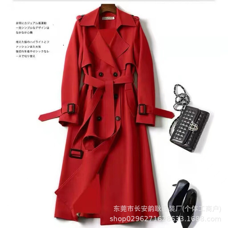 风衣女中长款2025春秋新款韩版大码小个子流行英伦风大衣过膝外套|undefined