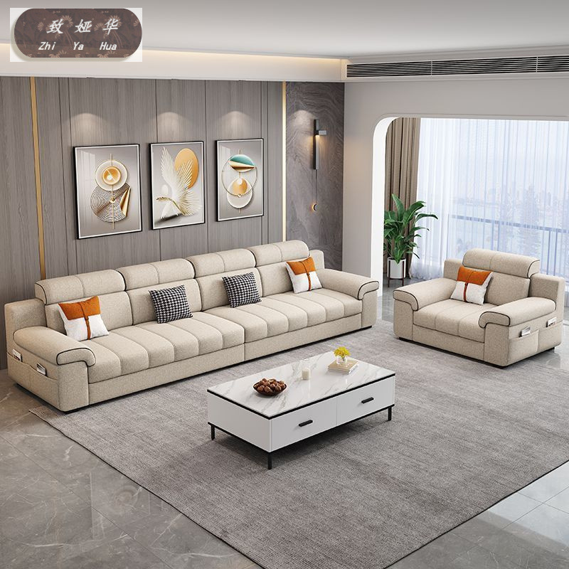 Nordic Living Room Simple Modern Removable and Washable New Linen Sofa Large, Medium and Small Apartment Fabric