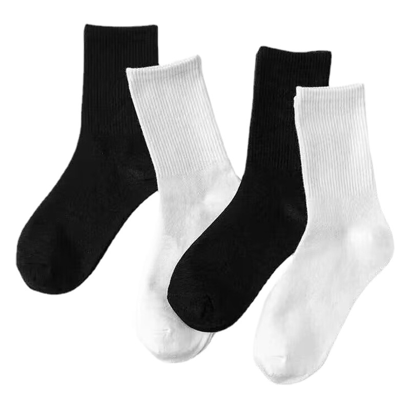 Las mujeres de otoño delgada media-pantorrilla calcetines de color sólido de algodón puro de alta elástico del todo-fósforo alto elástico de los hombres y los deportes de las mujeres JK medias
