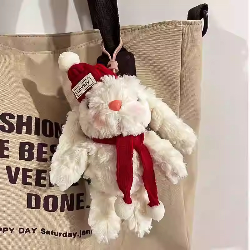 Nuevos productos de desechos de tierra viento orejas colgantes de llaves de automóviles lindos muñecas de peluche bolsos pequeños colgantes regalos