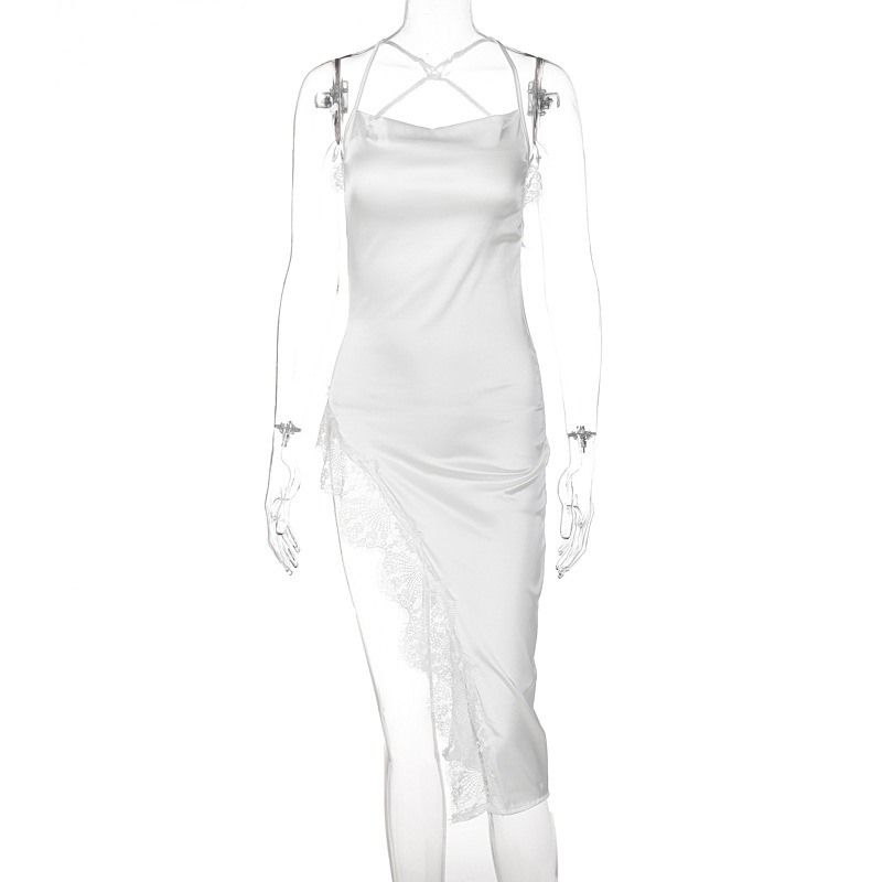 Wholesale Women's Sexy Hollow Out Solid Color Daily Party Bar Strap Sleeveless Sheath Dress display picture 24