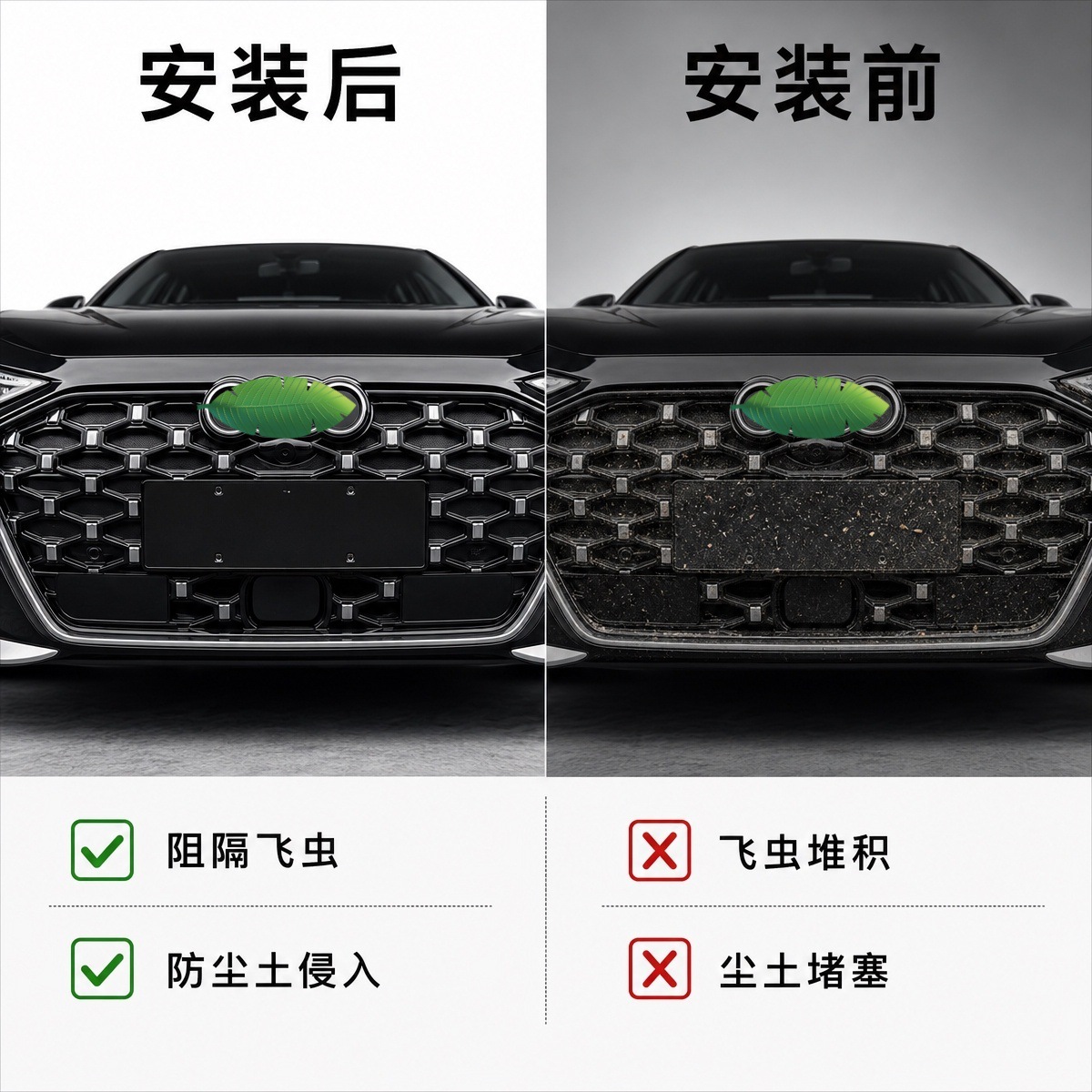 Suitable for 26 models of Audi A6L: insect-proof mesh, snap-on grille, dust-proof mesh, and accessories for preventing willow fluff and sand from entering, for modification purposes