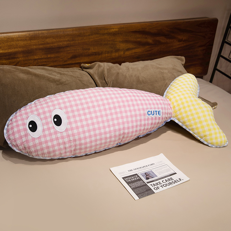 Almohada Larga de Peluche de Algodón y Algodón PP, Decorativa, para Cama y Hogar