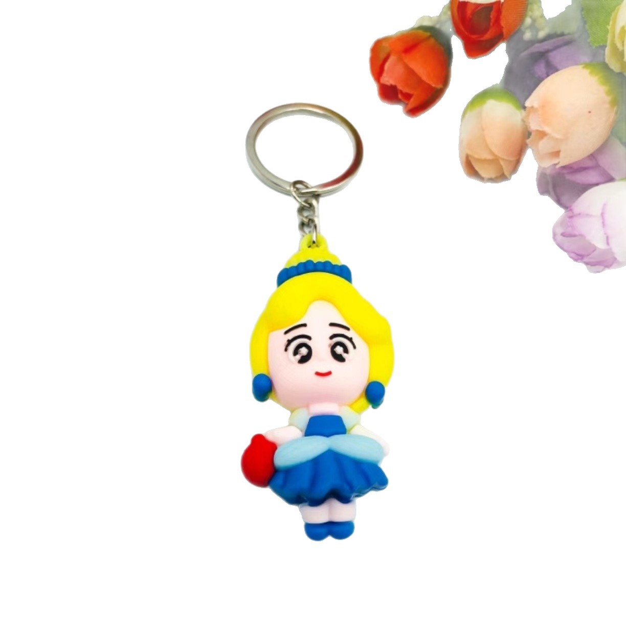Nuevos dibujos animados versión Q encantadora Blancanieves llavero colgante mochila colgante juguetes para niños regalos de jardín de infantes
